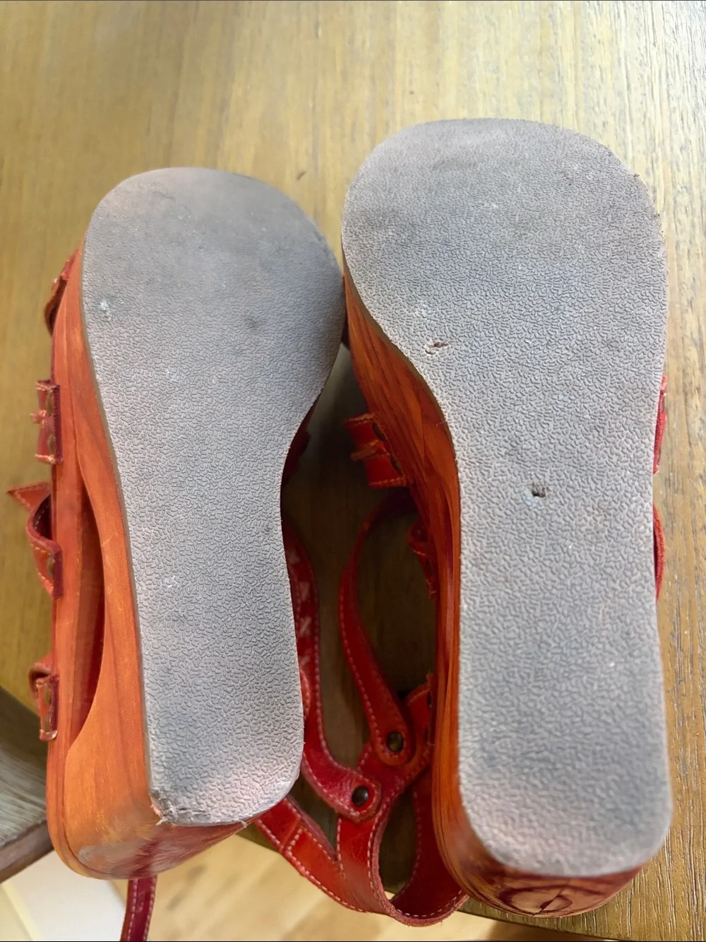 Bed Stu Julia Orange DD Wedge Strappy Sandal 10 - Picture 8 of 9